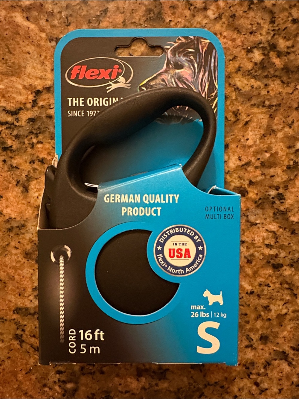 Flexi Blue and Black Retractable Dog Leash - Small